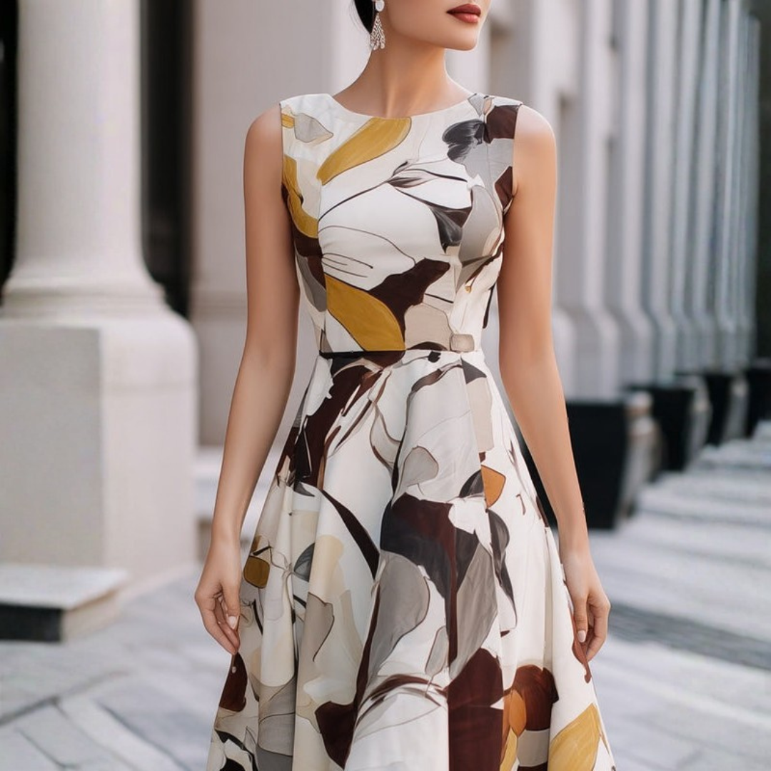 Artful Floral Midi Dress