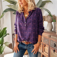 Artistic Vintage Print Blouse