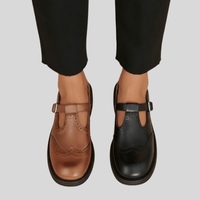 Orthopedic Leather Strap Shoes