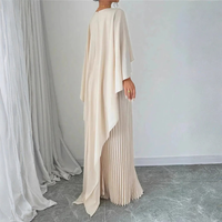 Pleated Cape Sleeve Maxi Dress