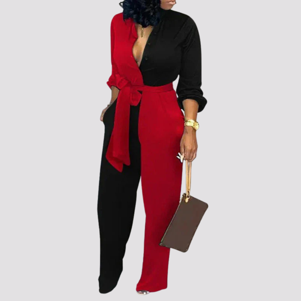 Effortless Cotton Jumpsuit V Neck