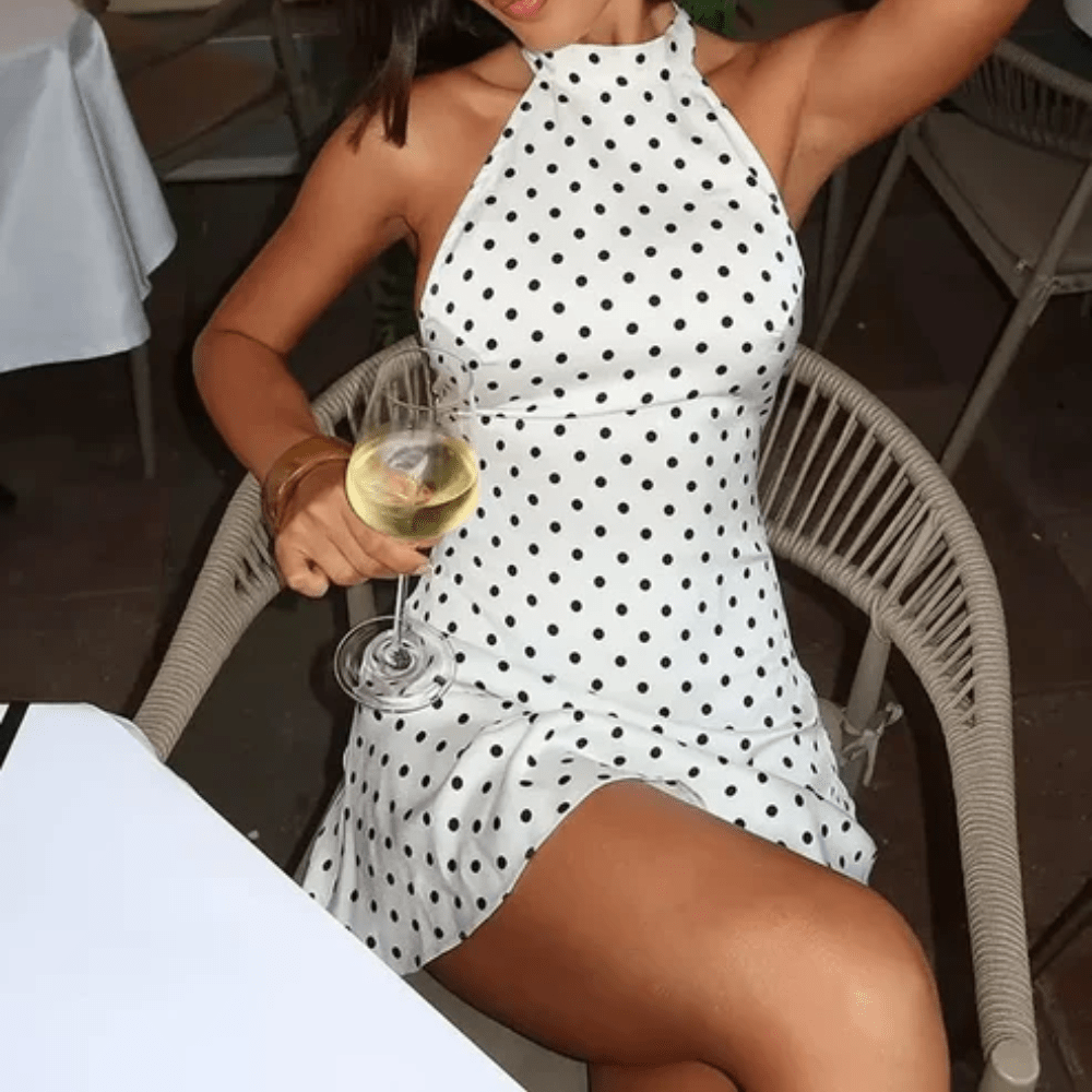 Halter Polka Dot Mini Dress