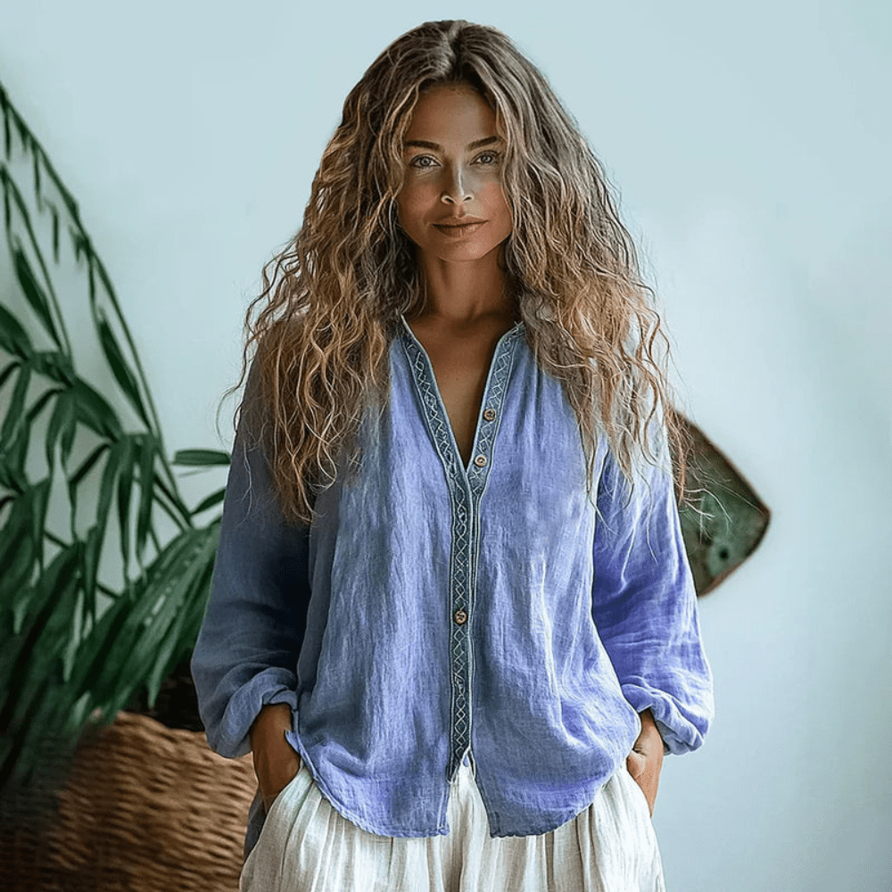 Boho Linen Long Sleeve Shirt