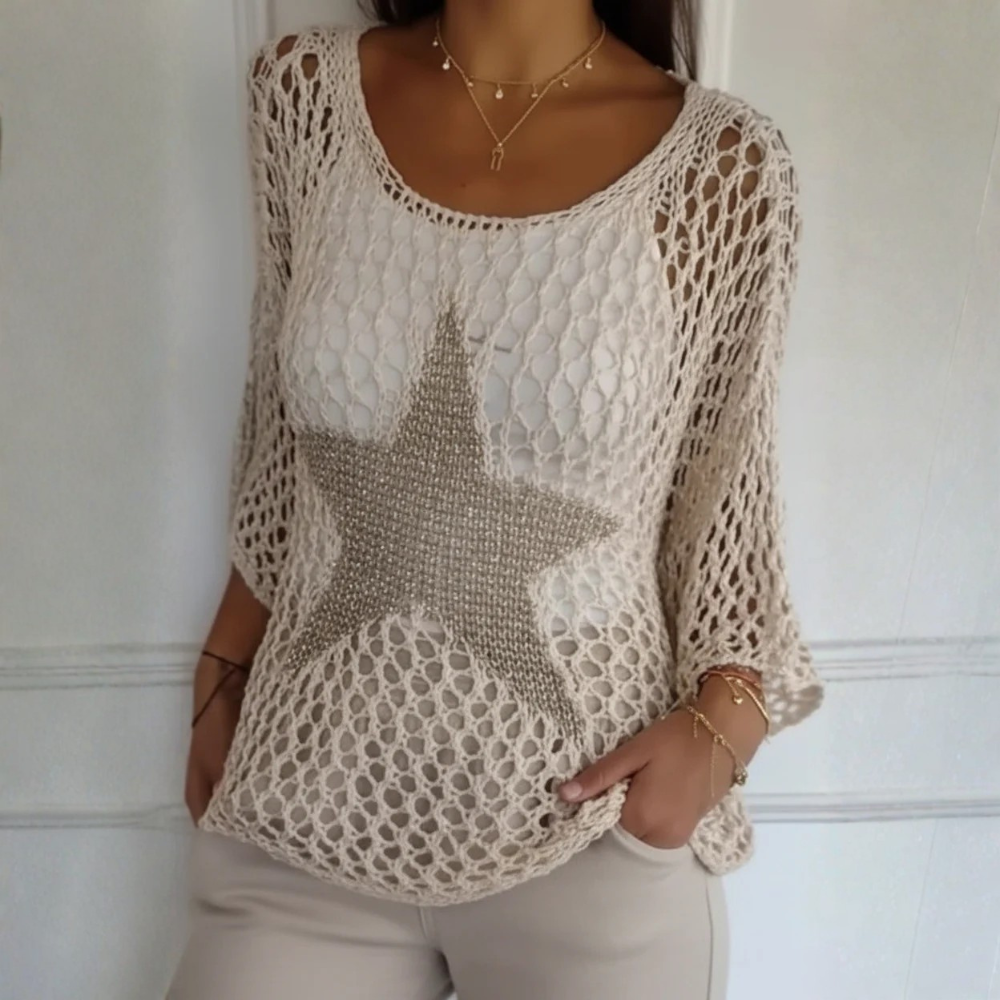 Crochet Star Knit Top