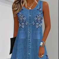 Relaxed Denim Midi Dress