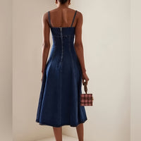 Casual Denim Midi Dress