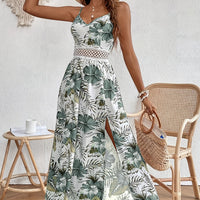 Elegant Floral Split Dress