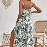 Elegant Floral Split Dress