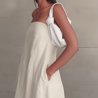 Elegant Linen Strapless Dress