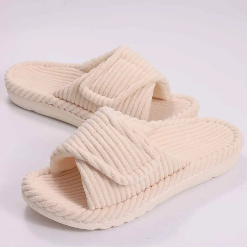 Adjustable Open Toe House Slippers