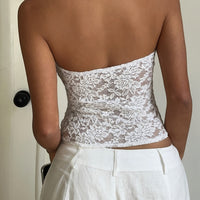 Floral Lace Slim Fit Tube Top