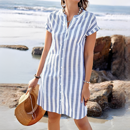 Elegant Striped Midi Dress