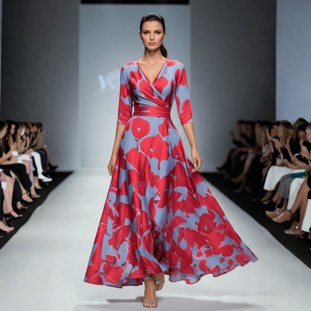 Floral A Line Midi Dress