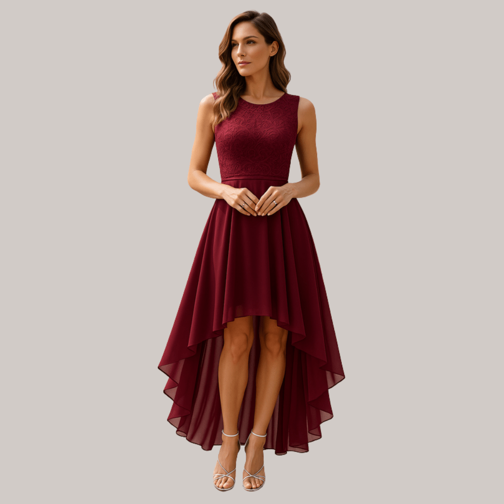 Elegant Lace High Low Dress