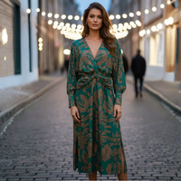 Elegant Vneck Midi Dress