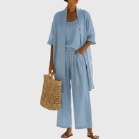 Lightweight Linen Cotton Three Piece Set Relaxed Fit