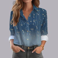 Women Floral Print Blouse Long Sleeve Loose Casual Fit
