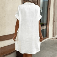 Breathable Linen Shirt Dress