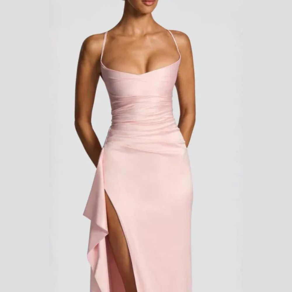 Elegant Backless Split Maxi Dress