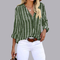 Women Summer Striped Casual Blouse Relaxed Fit Lightweight Top