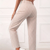 Plaid High Waist Tapered Pants