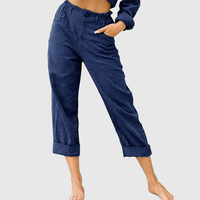Elastic Waist Cropped Summer Pants