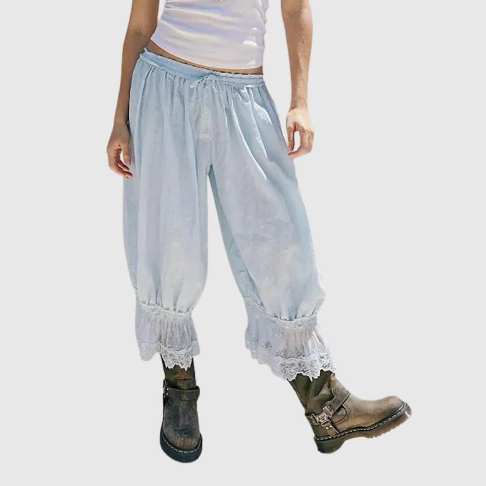 Lace Patchwork Cropped Summer Pants