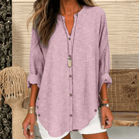 Striped Button Up Cotton Blouse