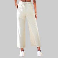 Linen Cropped Wide Leg Pants