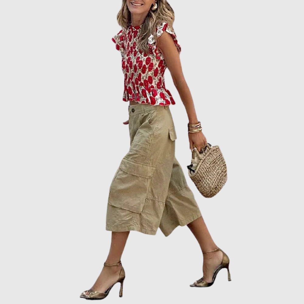 Wide Leg Cropped Summer Pants