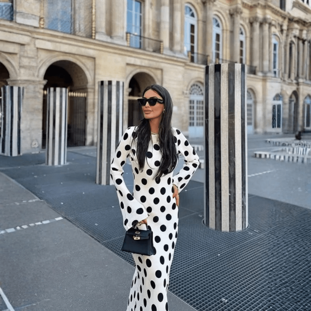 Sleeveless Polka Dot Maxi Dress