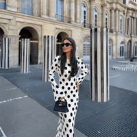 Sleeveless Polka Dot Maxi Dress