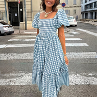 Elegant Plaid Midi Dress