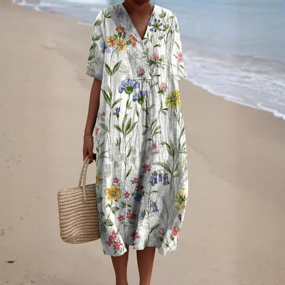 Floral Cotton Midi Dress