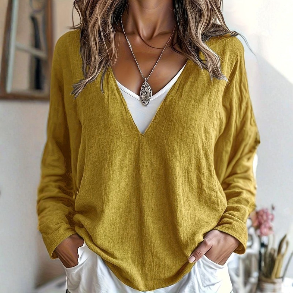 Relaxed Neckline Top Womens