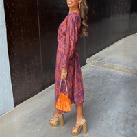 Printed Knot Front Maxi Dress