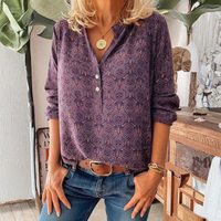 Artistic Vintage Print Blouse