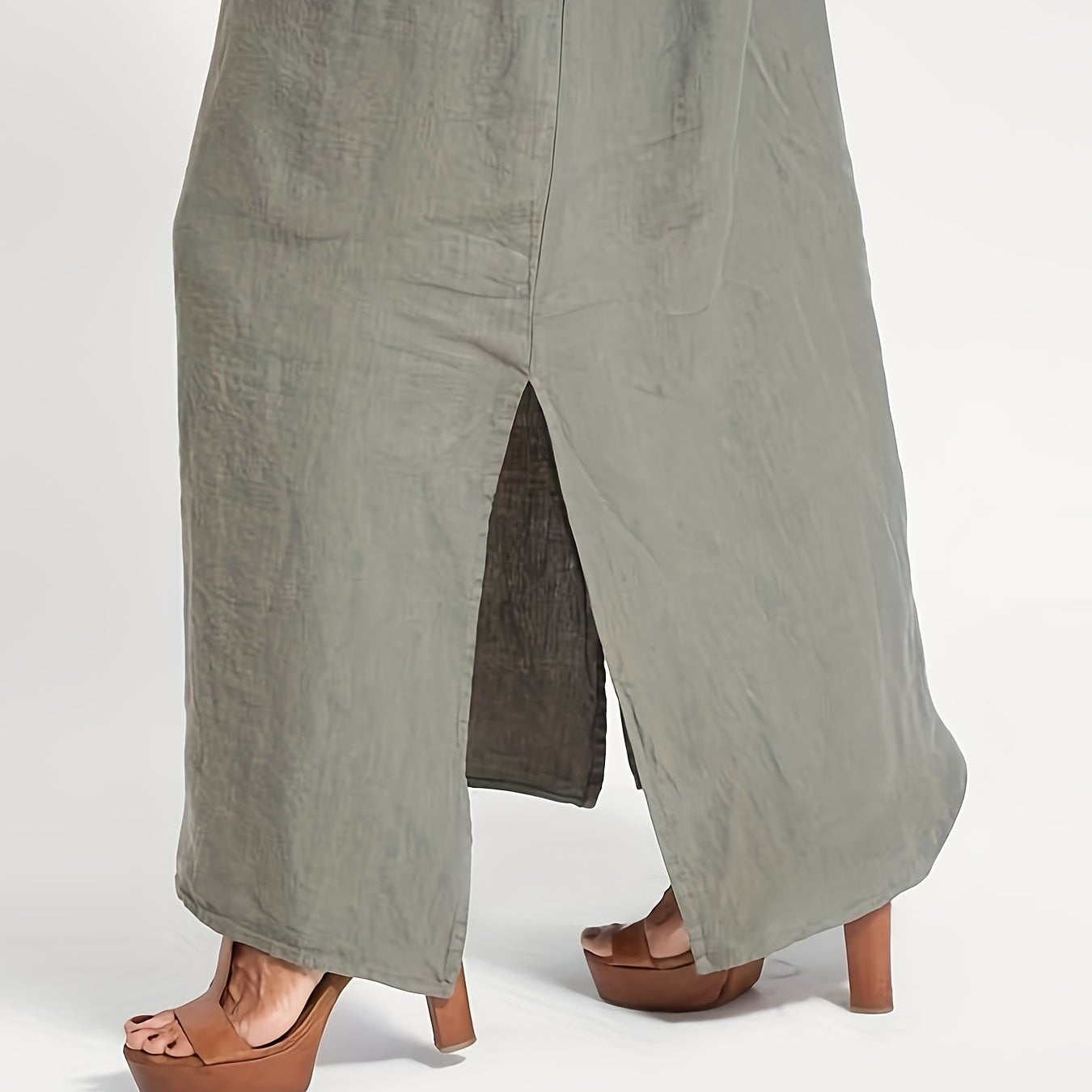 Relaxed Linen Spaghetti Dress