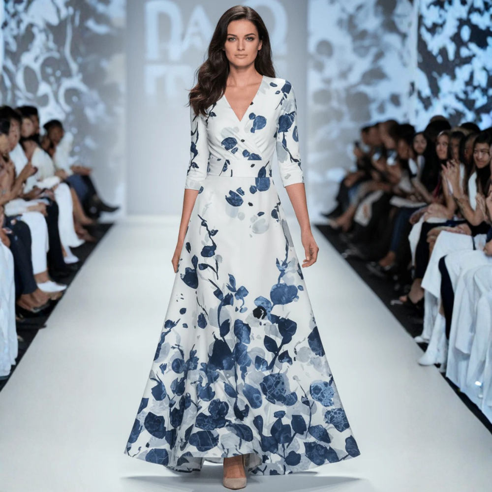 Floral A Line Midi Dress