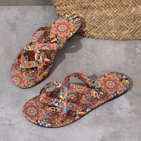 Bohemian Print Flat Roman Sandals