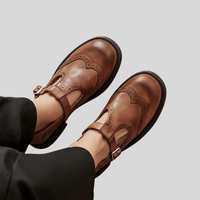 Orthopedic Leather Strap Shoes