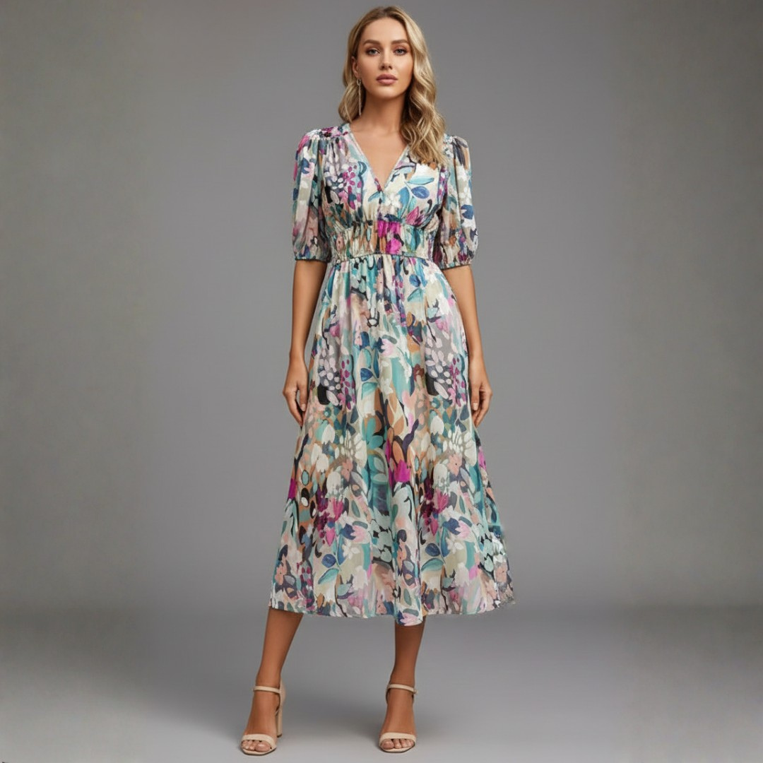 Romantic Floral Midi Dress