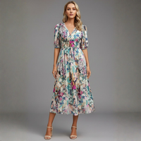 Romantic Floral Midi Dress