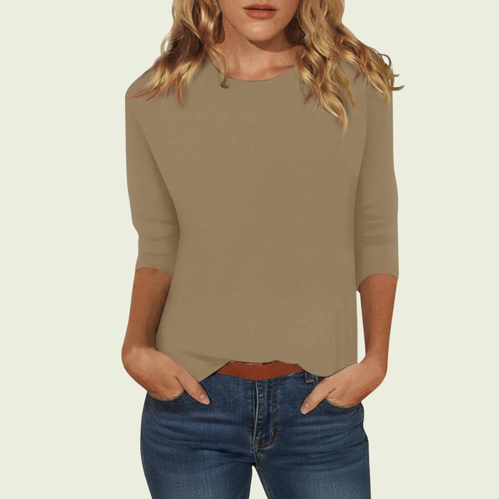 Three Quarter Sleeve Top Blouse
