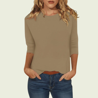 Three Quarter Sleeve Top Blouse