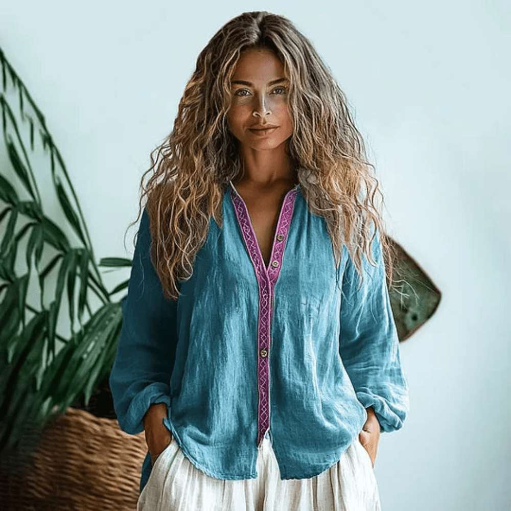 Boho Linen Long Sleeve Shirt