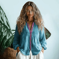 Boho Linen Long Sleeve Shirt