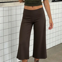 Low Waist Cropped Wide Leg Pants