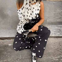 Sleeveless Polka Dot Maxi Dress