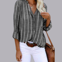 Women Summer Striped Casual Blouse Relaxed Fit Lightweight Top